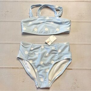 NWT - Cat & Jack - Girl’s Blue Polka Dot Swimsuit *